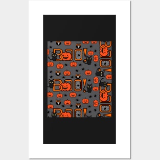 Boo, Halloween pattern Posters and Art